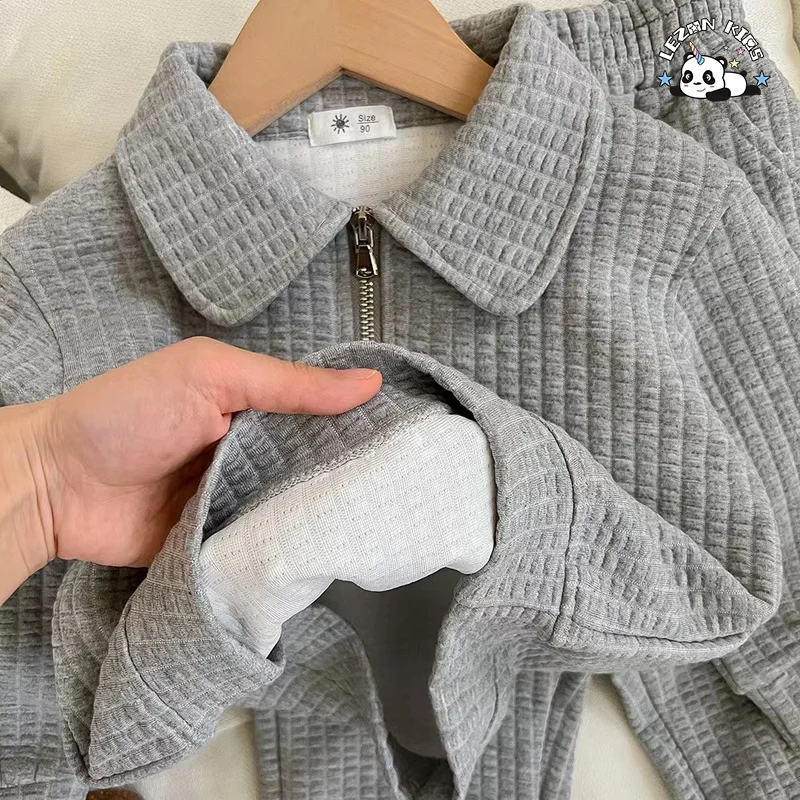 LEZONKIDS - Conjuntos de Roupas Esportivas Personalizáveis para a Primavera que Estão Vendendo Muito com Sweatshirt de Bebê com Impressão de Letras